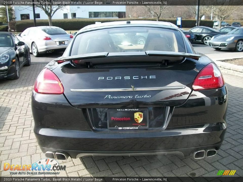 2010 Porsche Panamera Turbo Basalt Black Metallic / Luxor Beige Photo #6