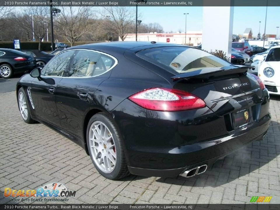 2010 Porsche Panamera Turbo Basalt Black Metallic / Luxor Beige Photo #7