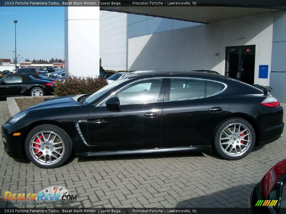 2010 Porsche Panamera Turbo Basalt Black Metallic / Luxor Beige Photo #8