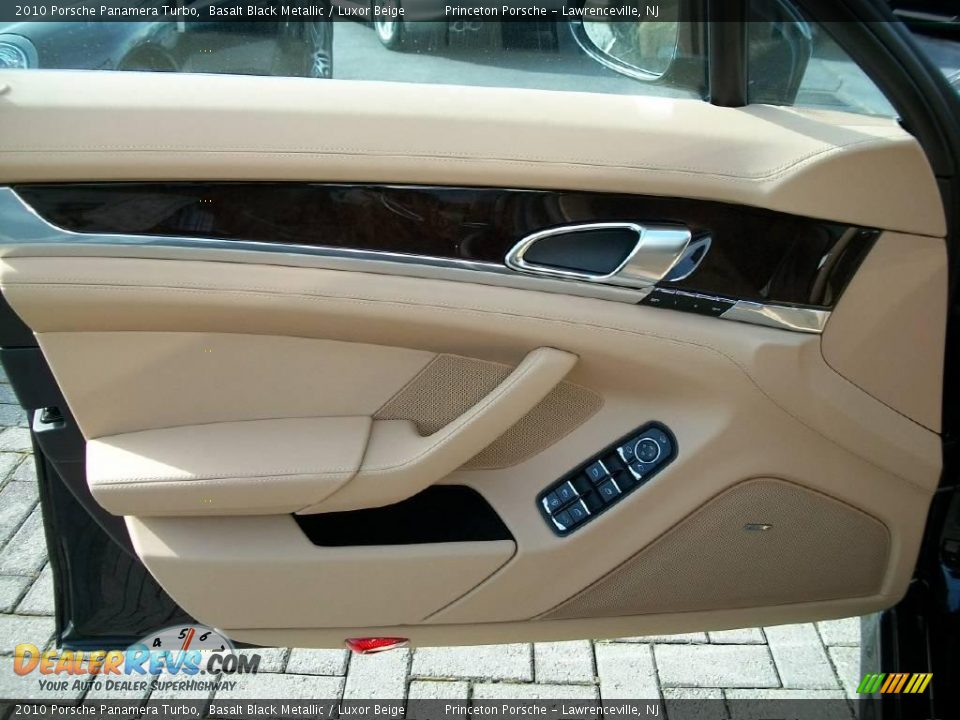 2010 Porsche Panamera Turbo Basalt Black Metallic / Luxor Beige Photo #9