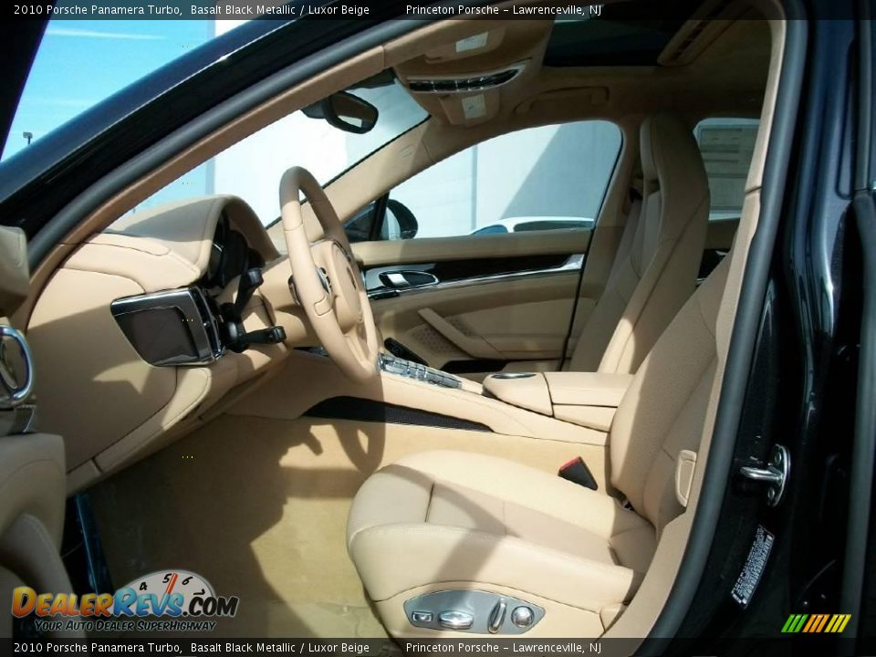 2010 Porsche Panamera Turbo Basalt Black Metallic / Luxor Beige Photo #13