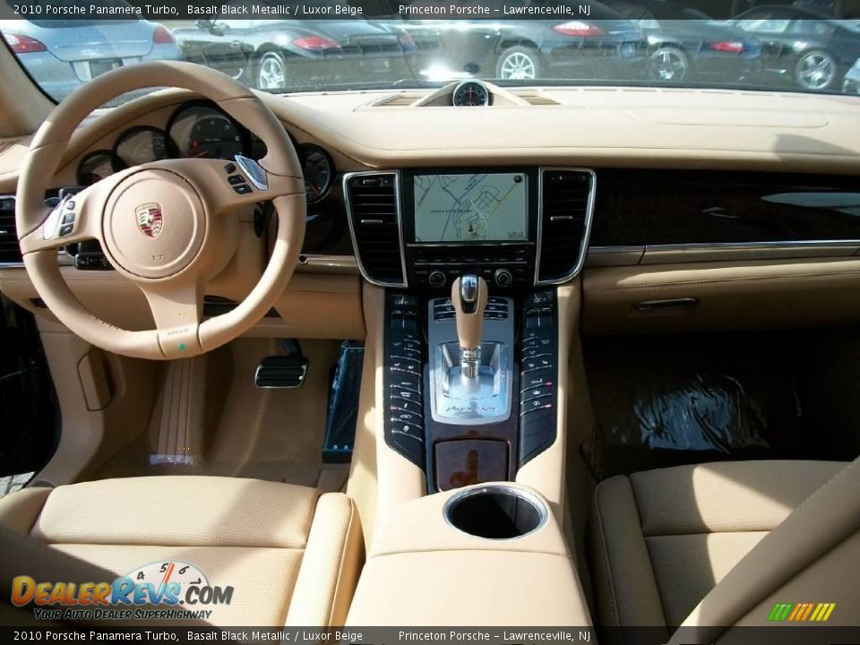 2010 Porsche Panamera Turbo Basalt Black Metallic / Luxor Beige Photo #14