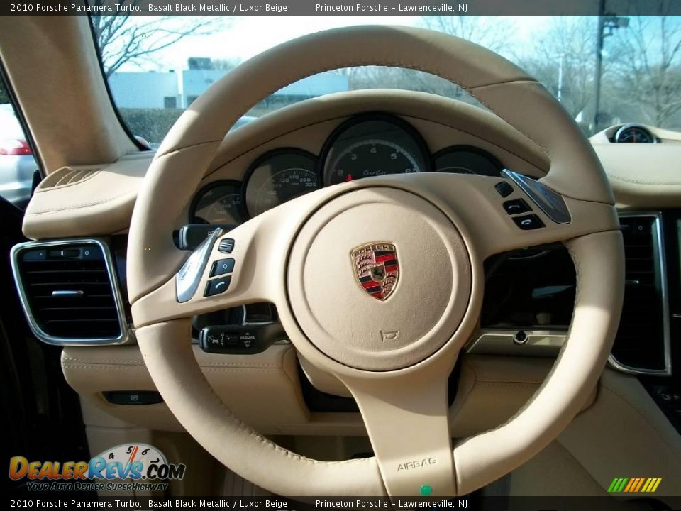 2010 Porsche Panamera Turbo Basalt Black Metallic / Luxor Beige Photo #15