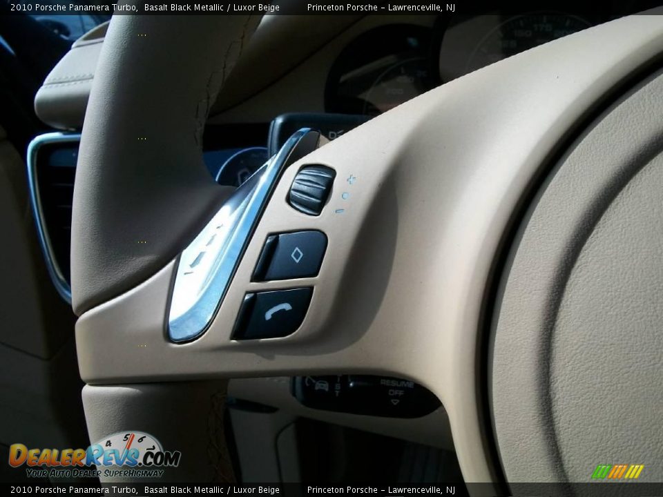 2010 Porsche Panamera Turbo Basalt Black Metallic / Luxor Beige Photo #16