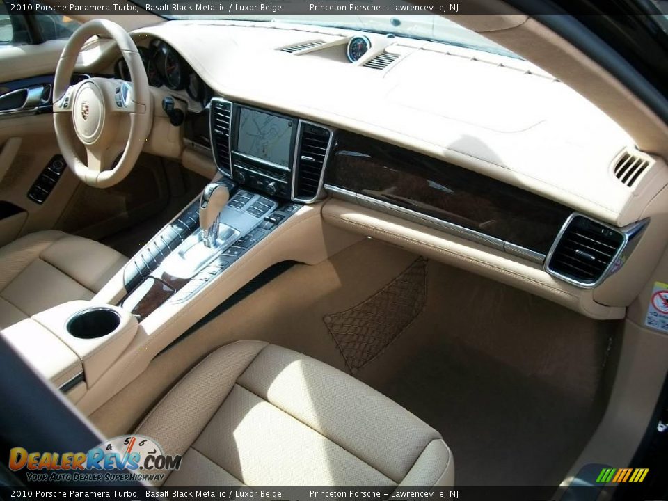 2010 Porsche Panamera Turbo Basalt Black Metallic / Luxor Beige Photo #28
