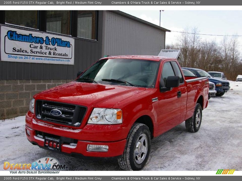2005 Ford F150 STX Regular Cab Bright Red / Medium Flint Grey Photo #1