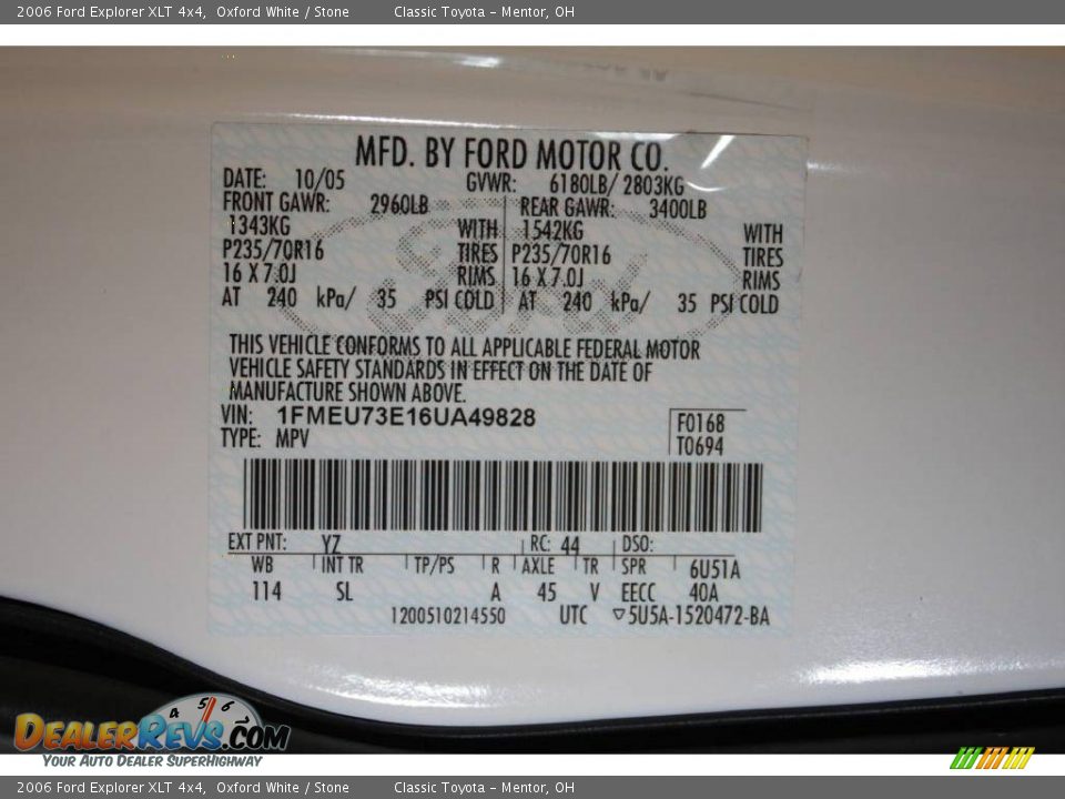 2006 Ford Explorer XLT 4x4 Oxford White / Stone Photo #22