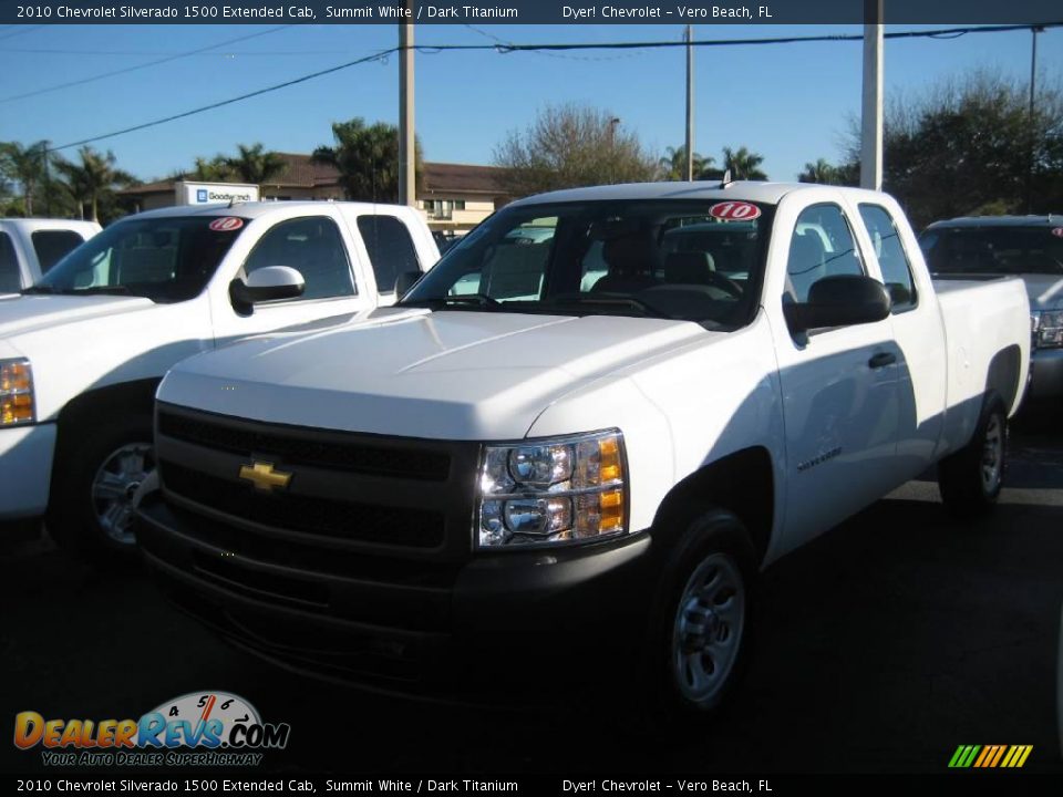 2010 Chevrolet Silverado 1500 Extended Cab Summit White / Dark Titanium Photo #1
