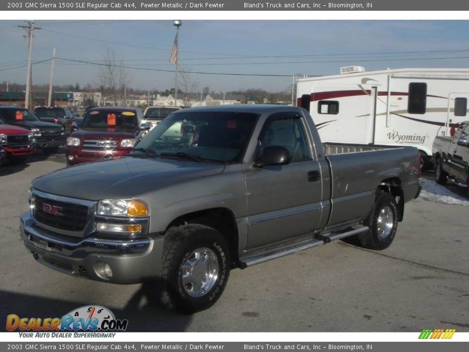 2003 GMC Sierra 1500 SLE Regular Cab 4x4 Pewter Metallic / Dark Pewter Photo #1