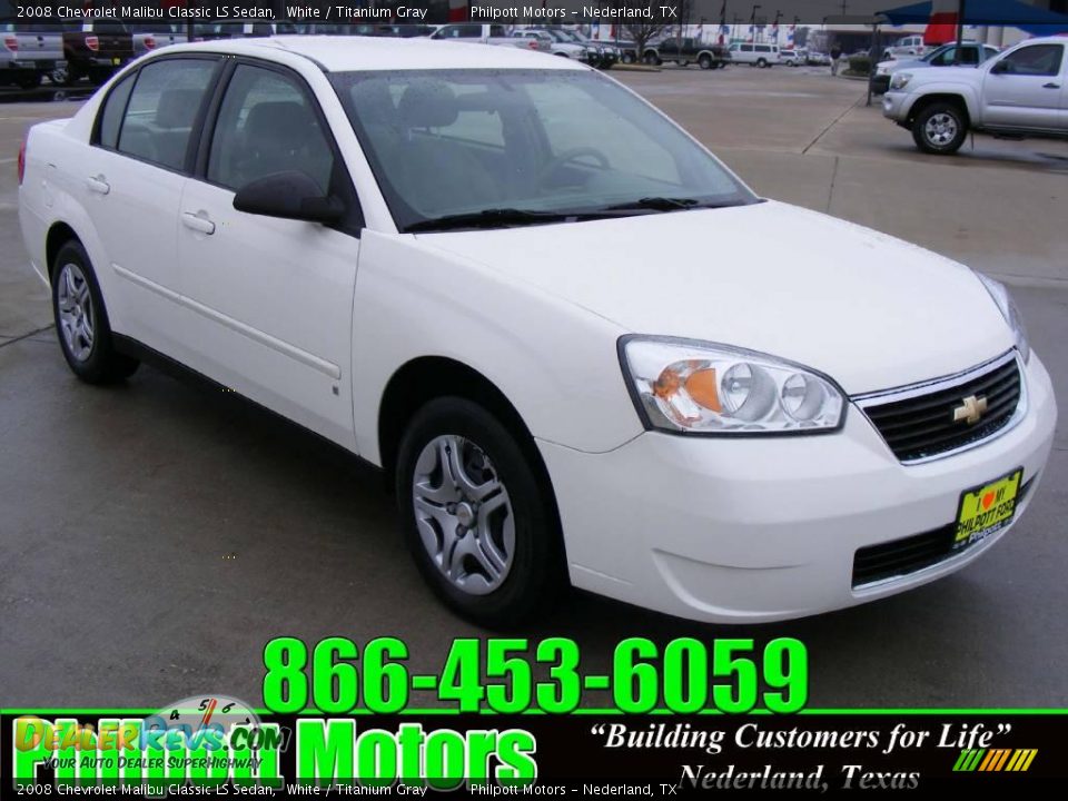 2008 Chevrolet Malibu Classic LS Sedan White / Titanium Gray Photo #1