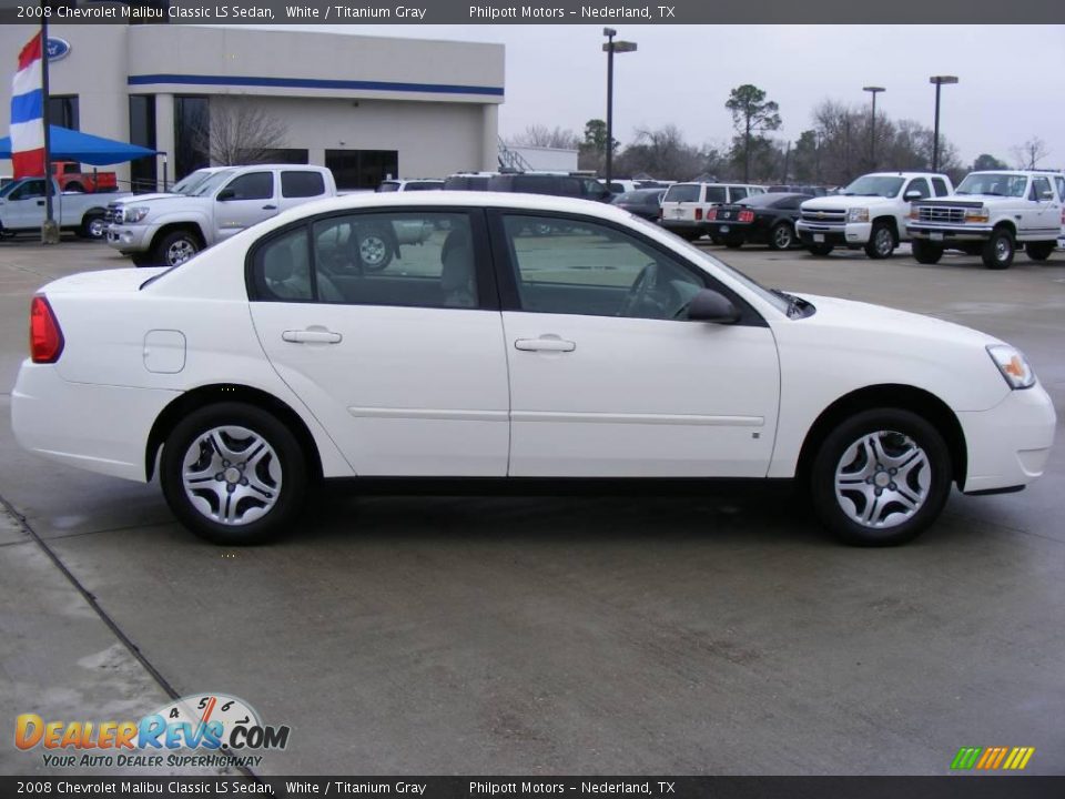2008 Chevrolet Malibu Classic LS Sedan White / Titanium Gray Photo #2
