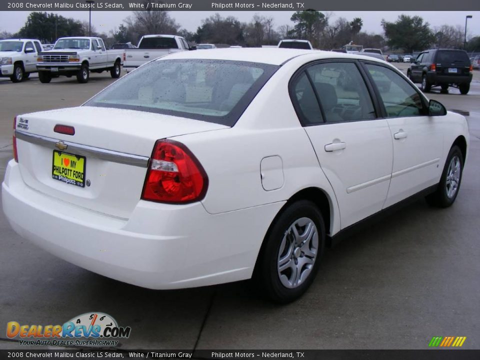 2008 Chevrolet Malibu Classic LS Sedan White / Titanium Gray Photo #3