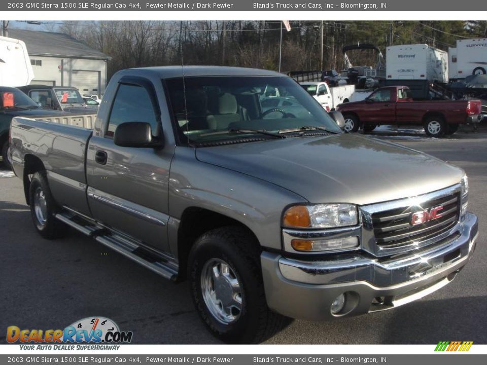 2003 GMC Sierra 1500 SLE Regular Cab 4x4 Pewter Metallic / Dark Pewter Photo #8