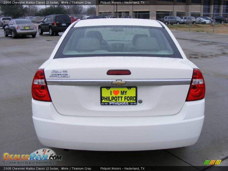 2008 Chevrolet Malibu Classic LS Sedan White / Titanium Gray Photo #4