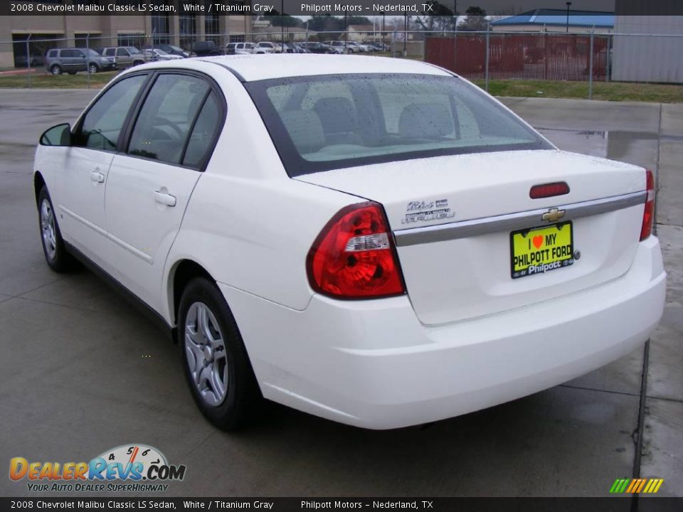 2008 Chevrolet Malibu Classic LS Sedan White / Titanium Gray Photo #5