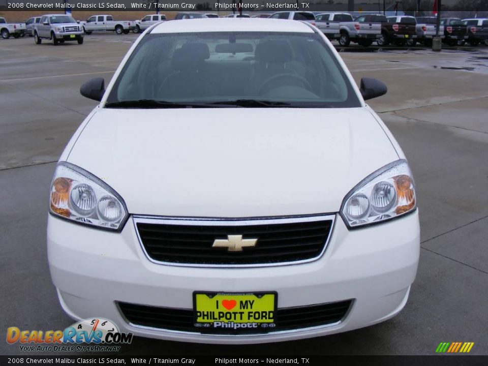 2008 Chevrolet Malibu Classic LS Sedan White / Titanium Gray Photo #8