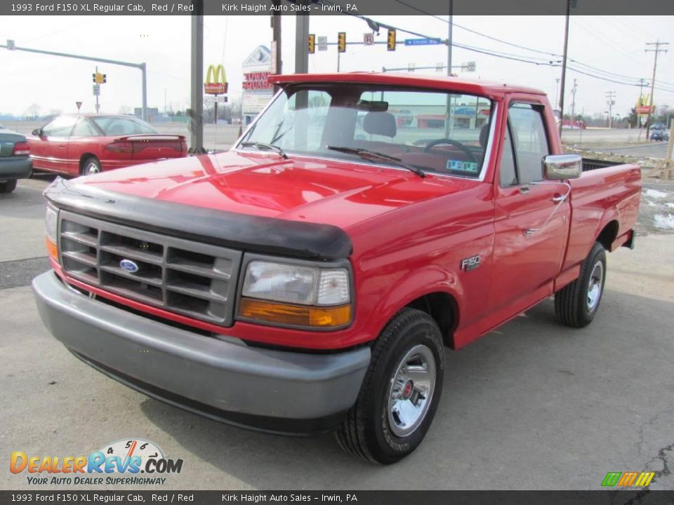 1993 Ford F150 XL Regular Cab Red / Red Photo #6