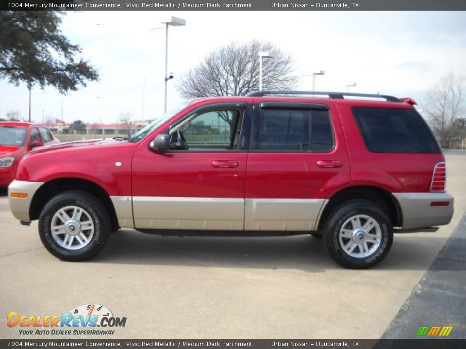 2004 Mercury Mountaineer Convenience Vivid Red Metallic / Medium Dark Parchment Photo #1