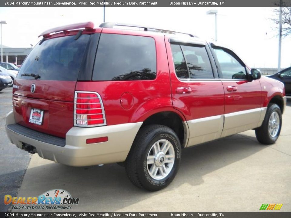 2004 Mercury Mountaineer Convenience Vivid Red Metallic / Medium Dark Parchment Photo #4