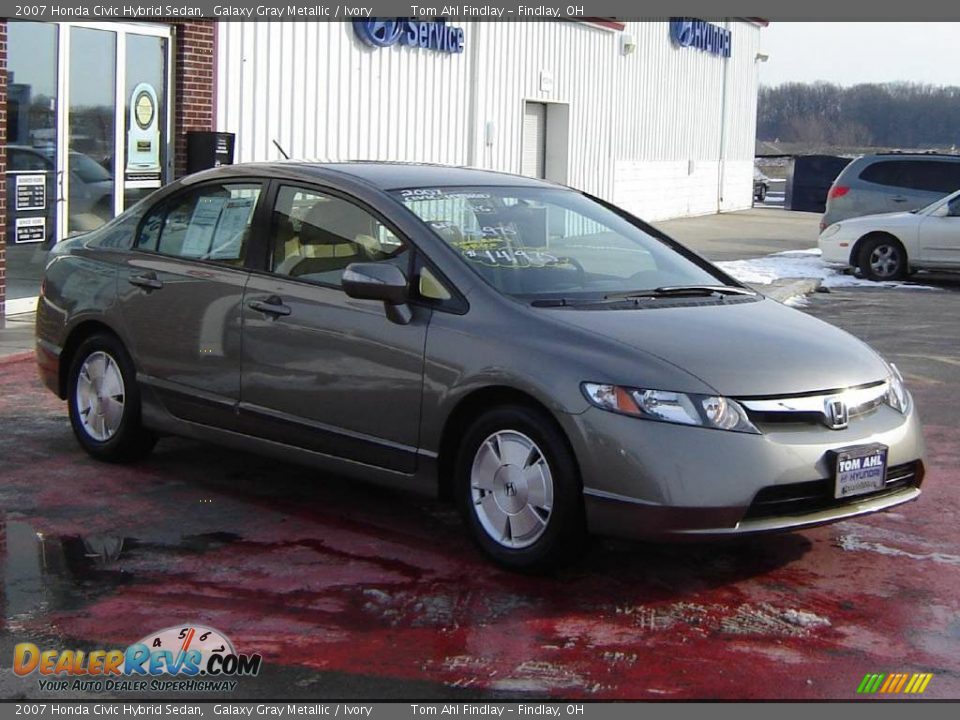 2007 Honda Civic Hybrid Sedan Galaxy Gray Metallic / Ivory Photo #7