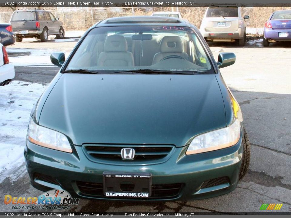 2002 Honda Accord EX V6 Coupe Noble Green Pearl / Ivory Photo #2