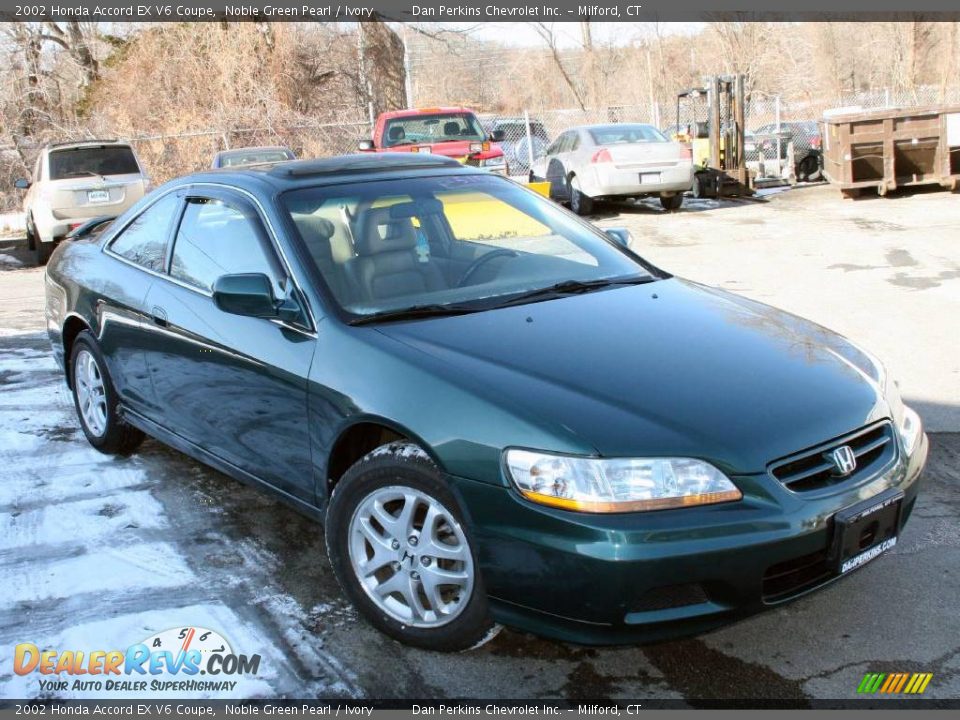 2002 Honda Accord EX V6 Coupe Noble Green Pearl / Ivory Photo #3