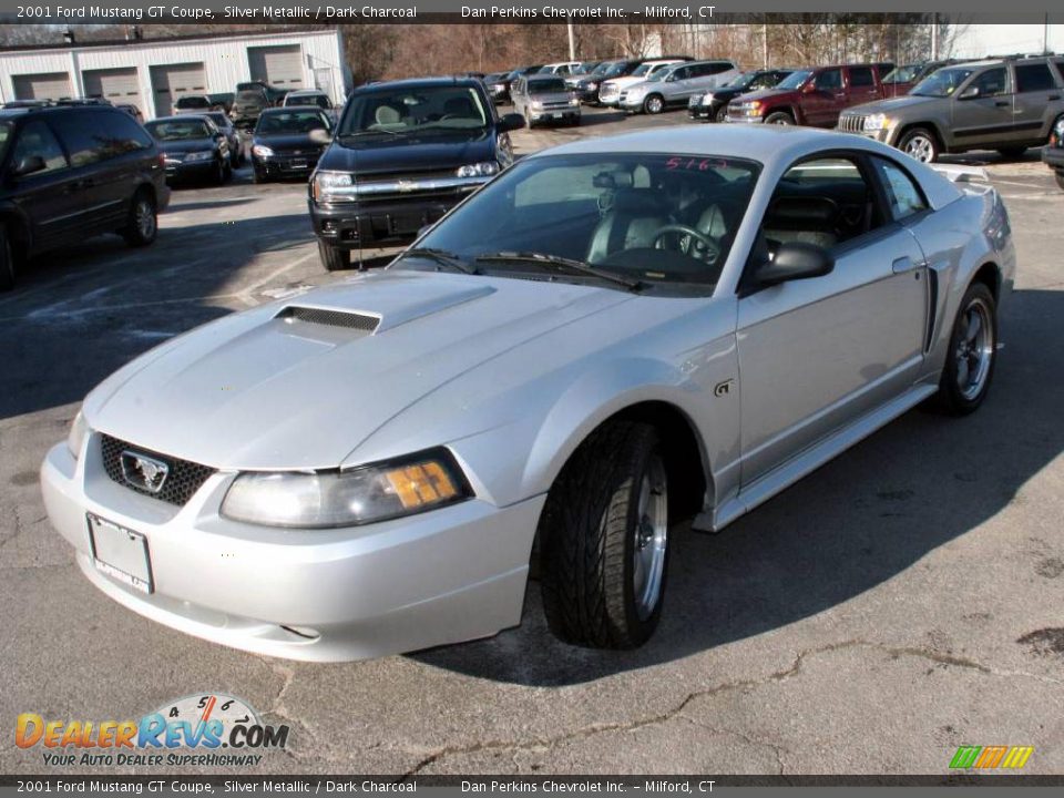 2001 Ford Mustang GT Coupe Silver Metallic / Dark Charcoal Photo #1