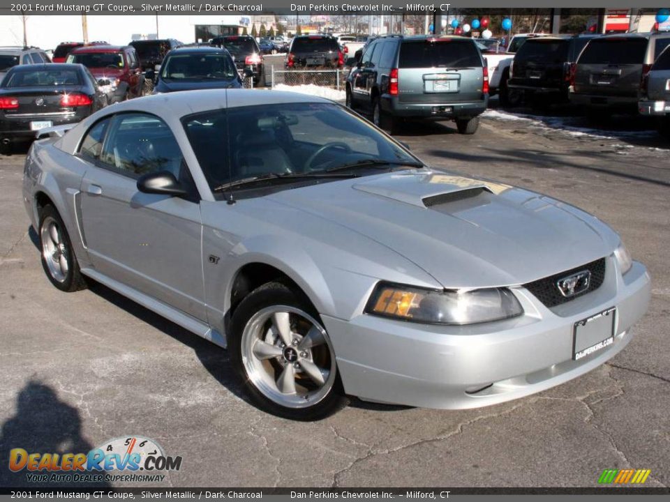 2001 Ford Mustang GT Coupe Silver Metallic / Dark Charcoal Photo #3