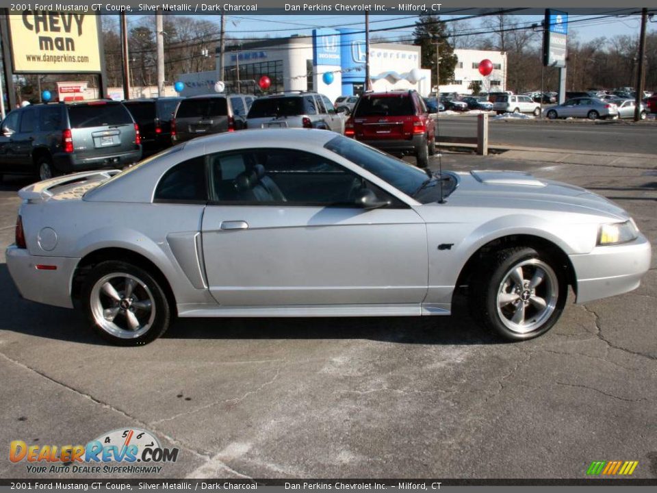 2001 Ford Mustang GT Coupe Silver Metallic / Dark Charcoal Photo #4