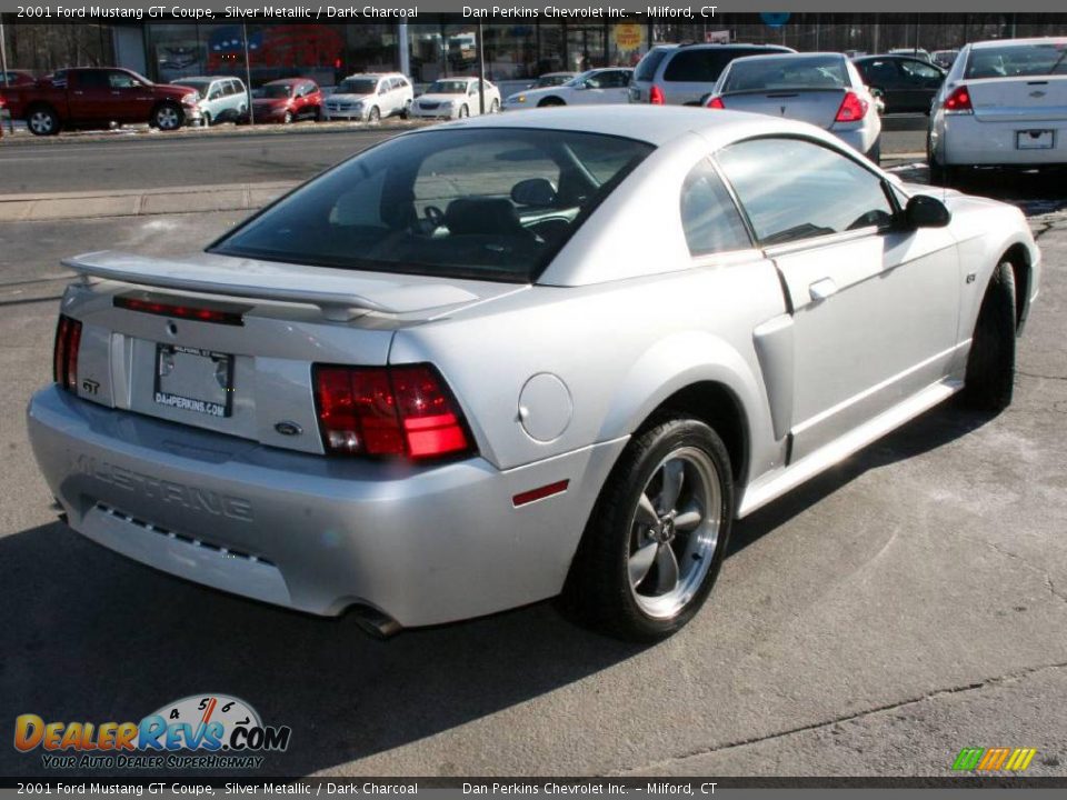 2001 Ford Mustang GT Coupe Silver Metallic / Dark Charcoal Photo #5