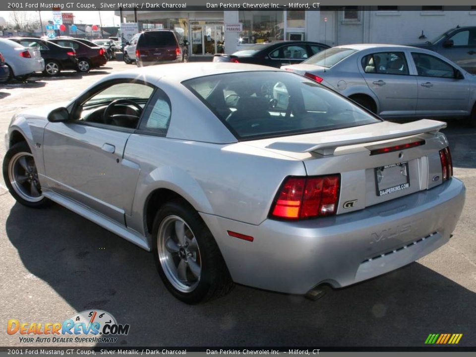 2001 Ford Mustang GT Coupe Silver Metallic / Dark Charcoal Photo #7
