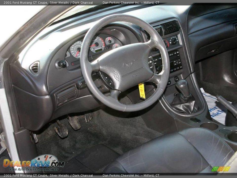 2001 Ford Mustang GT Coupe Silver Metallic / Dark Charcoal Photo #11