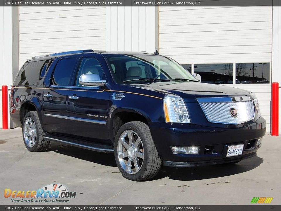 2007 Cadillac Escalade ESV AWD Blue Chip / Cocoa/Light Cashmere Photo #1