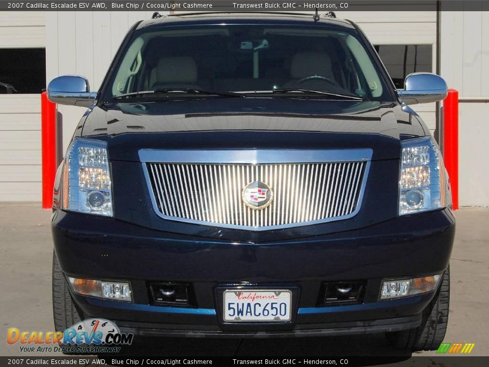 2007 Cadillac Escalade ESV AWD Blue Chip / Cocoa/Light Cashmere Photo #2