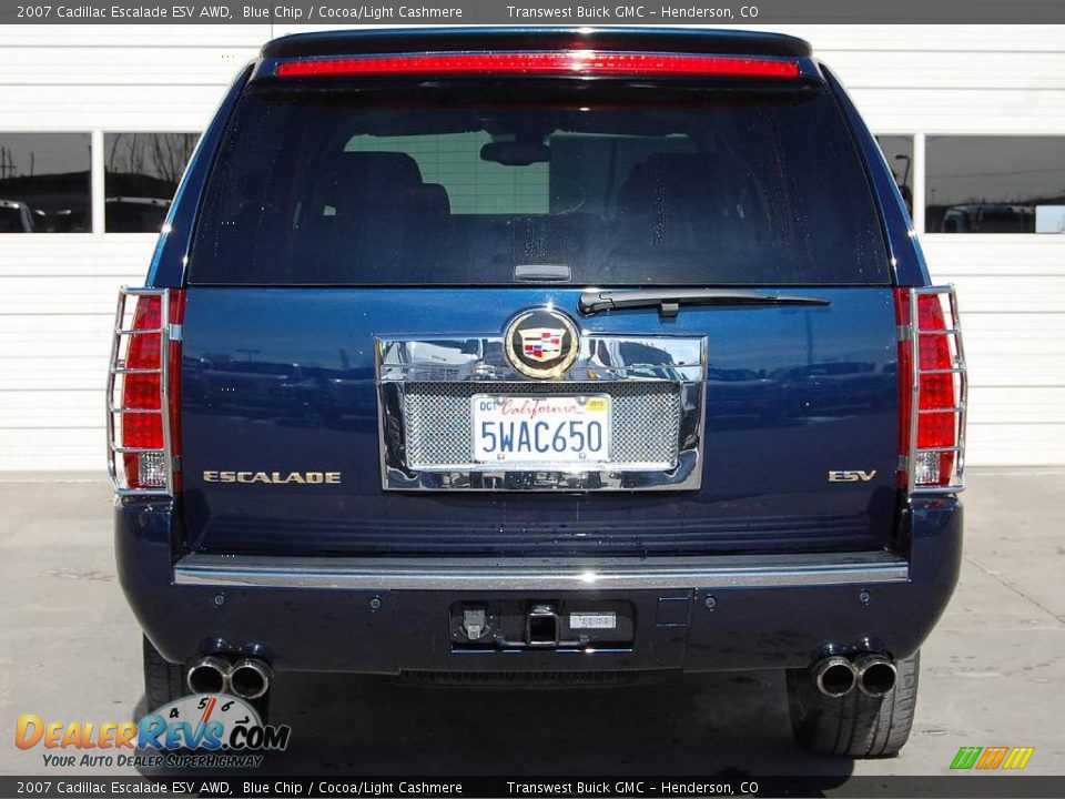 2007 Cadillac Escalade ESV AWD Blue Chip / Cocoa/Light Cashmere Photo #5