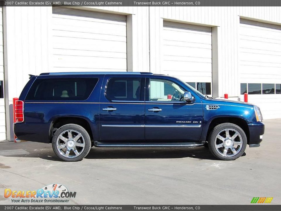 2007 Cadillac Escalade ESV AWD Blue Chip / Cocoa/Light Cashmere Photo #6