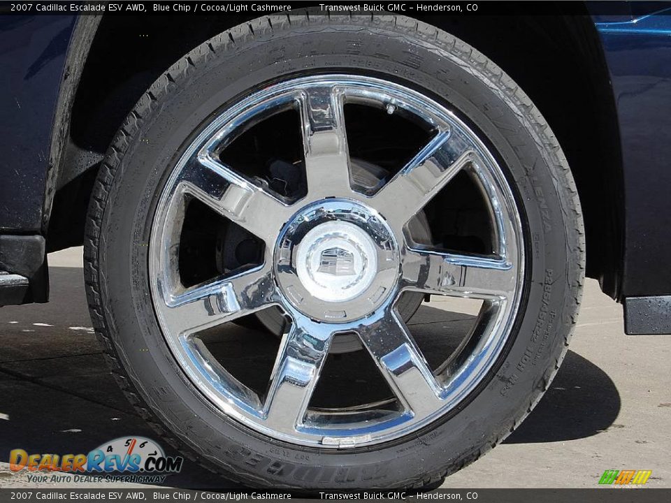 2007 Cadillac Escalade ESV AWD Blue Chip / Cocoa/Light Cashmere Photo #7