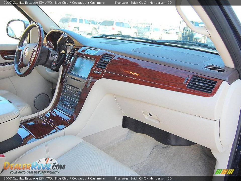 2007 Cadillac Escalade ESV AWD Blue Chip / Cocoa/Light Cashmere Photo #12