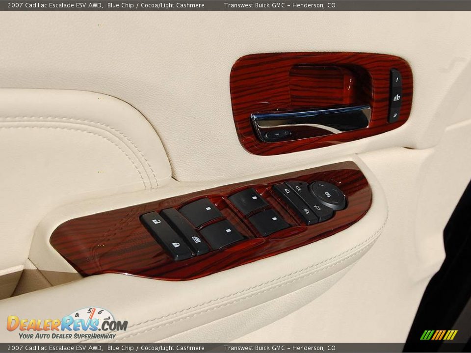 2007 Cadillac Escalade ESV AWD Blue Chip / Cocoa/Light Cashmere Photo #22