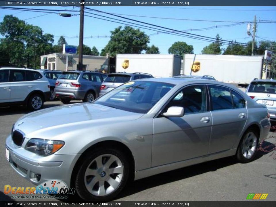 2006 BMW 7 Series 750i Sedan Titanium Silver Metallic / Black/Black Photo #3