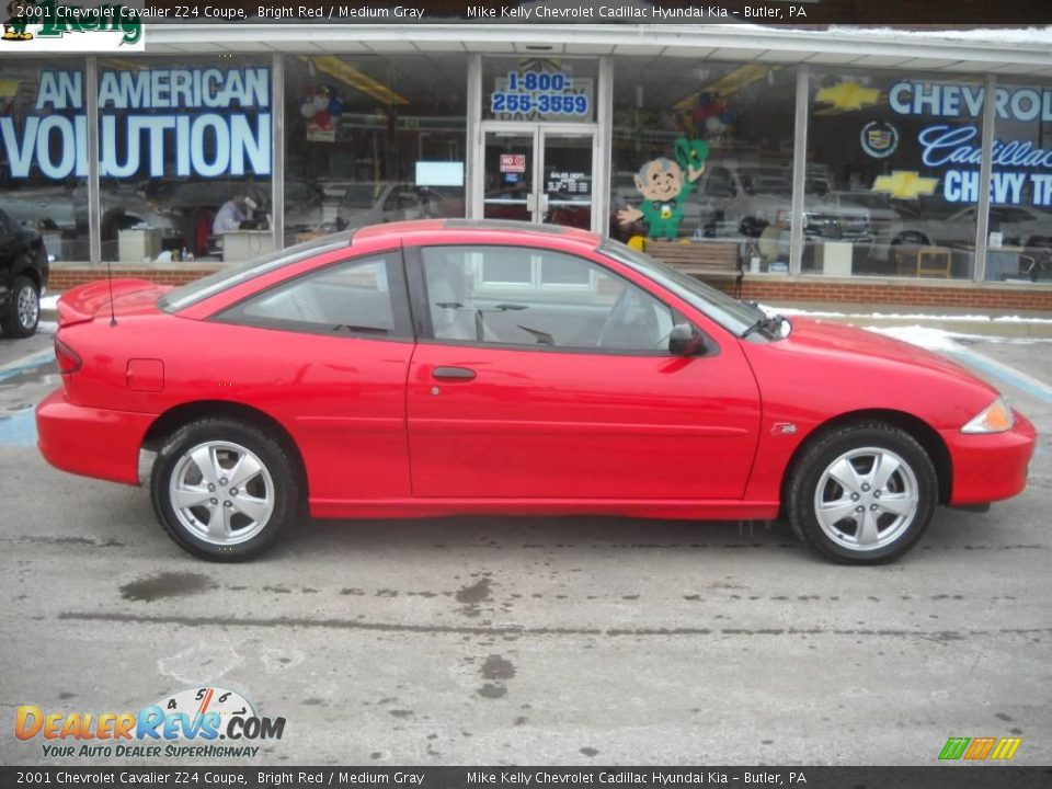 2001 Chevrolet Cavalier Z24 Coupe Bright Red / Medium Gray Photo #2