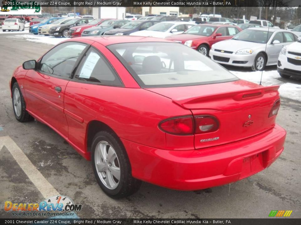 2001 Chevrolet Cavalier Z24 Coupe Bright Red / Medium Gray Photo #6