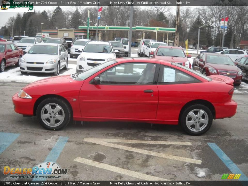 2001 Chevrolet Cavalier Z24 Coupe Bright Red / Medium Gray Photo #7