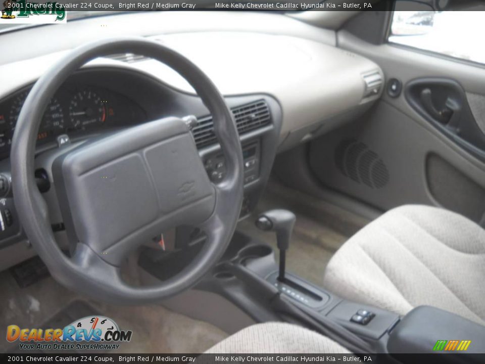2001 Chevrolet Cavalier Z24 Coupe Bright Red / Medium Gray Photo #9