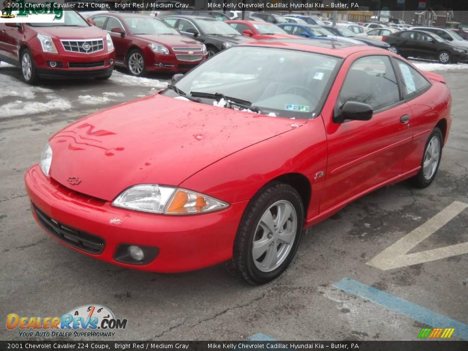 2001 Chevrolet Cavalier Z24 Coupe Bright Red / Medium Gray Photo #15