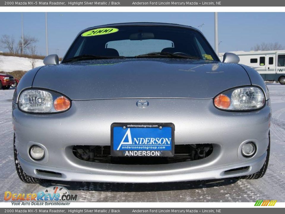 2000 Mazda MX-5 Miata Roadster Highlight Silver Metallic / Black Photo #2