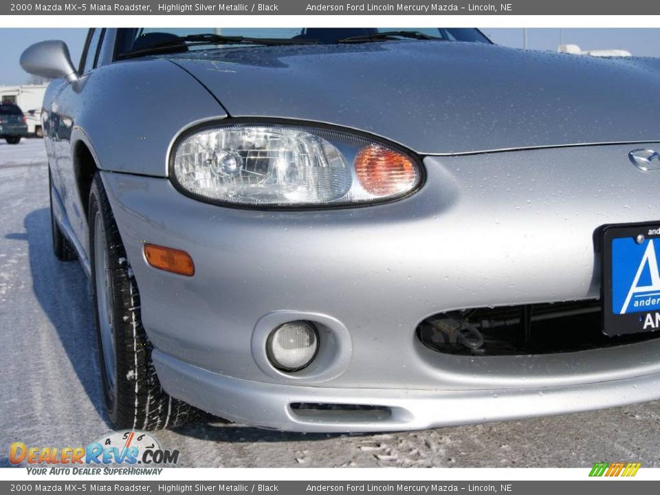 2000 Mazda MX-5 Miata Roadster Highlight Silver Metallic / Black Photo #3