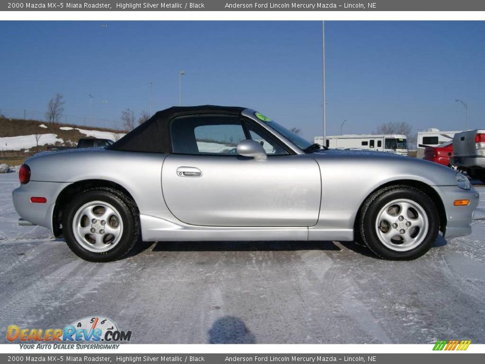 2000 Mazda MX-5 Miata Roadster Highlight Silver Metallic / Black Photo #5