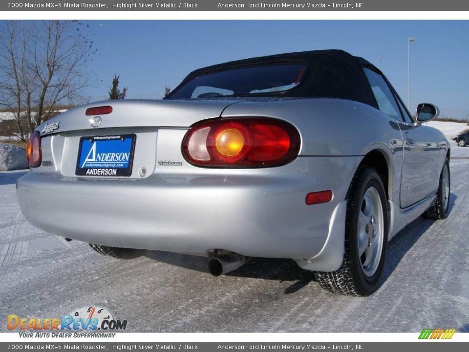 2000 Mazda MX-5 Miata Roadster Highlight Silver Metallic / Black Photo #7