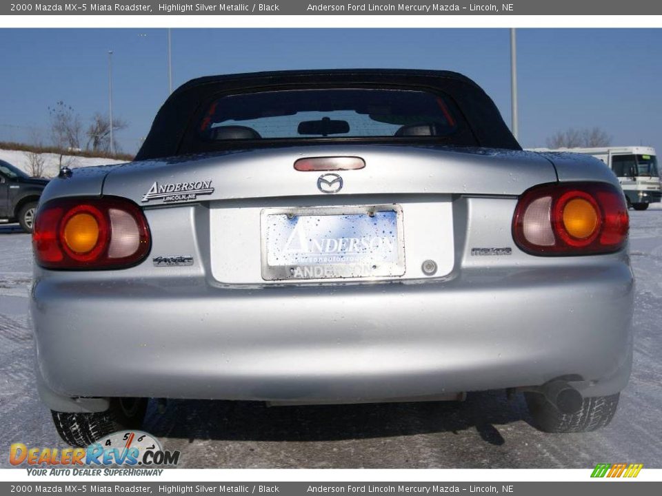 2000 Mazda MX-5 Miata Roadster Highlight Silver Metallic / Black Photo #8